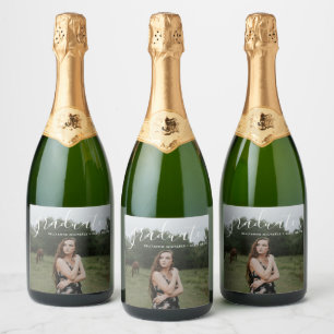 Graduate Champagne Photo Custom  Sparkling Wine Label