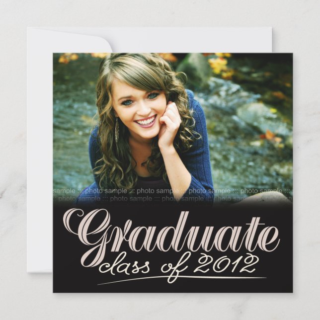 Graduate Class of 2012 Modern White Invite (Front)