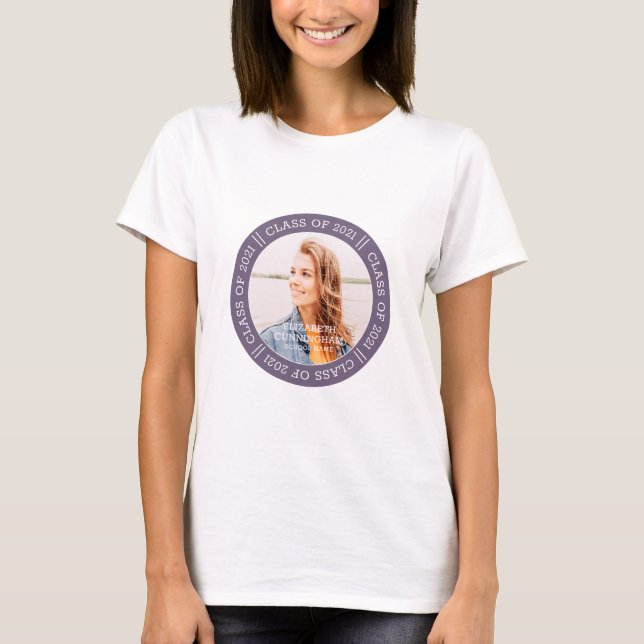Graduate Class of 20XX | Modern Graduation Photo T-Shirt (Front)