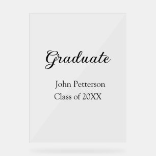 Graduate class of 20XX simple minimal graduation m Acrylic Sign