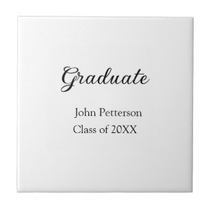 Graduate class of 20XX simple minimal graduation m Ceramic Tile