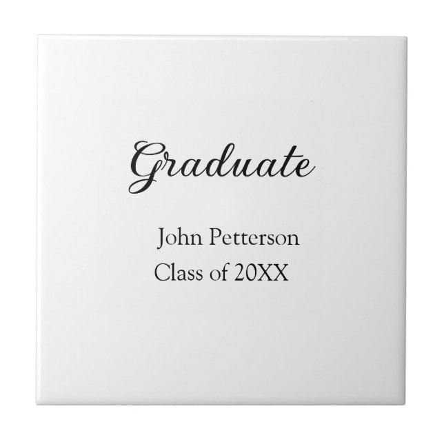Graduate class of 20XX simple minimal graduation m Ceramic Tile (Front)