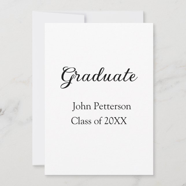 Graduate class of 20XX simple minimal graduation m Invitation (Front)