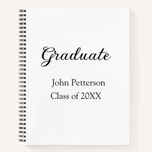 Graduate class of 20XX simple minimal graduation m Notebook (Front)