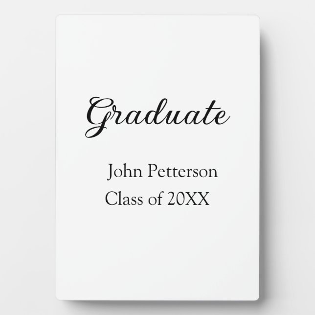 Graduate class of 20XX simple minimal graduation m Plaque (Front)