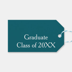 Graduate class of 20XX turquoise congrats yearname Gift Tags