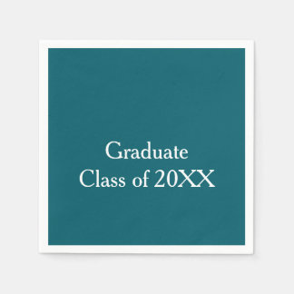 Graduate class of 20XX turquoise congrats yearname Napkin