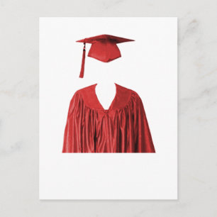 Graduate Class of Cap and Gown Template1 Announcement Postcard