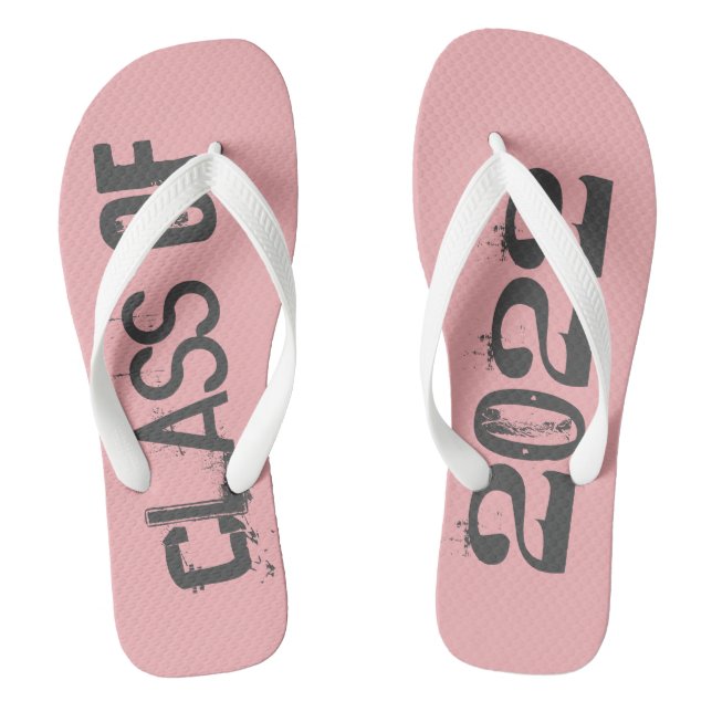 Graduate Class of Graduation Pink White Thongs (Footbed)