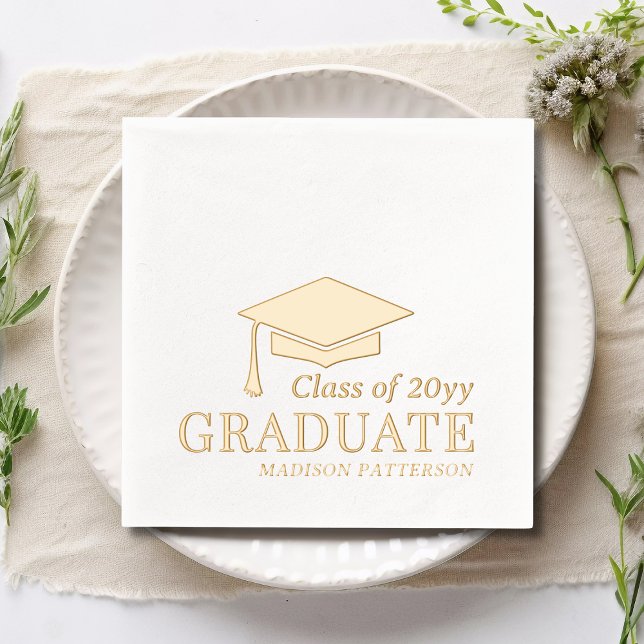 Graduate Class of Personalised Name Graduation Foil Napkins (Creator Uploaded)