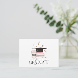 Graduate Coffee Books Graduation Cap Thank You Card