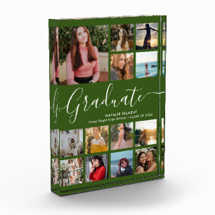 Graduate Collage Graduation Green Photo Block