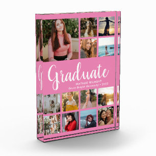 Graduate Collage Graduation Pink Photo Block