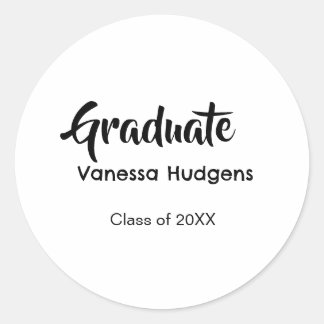 Graduate congratulations name date year class univ classic round sticker