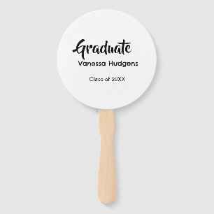 Graduate congratulations name date year class univ hand fan