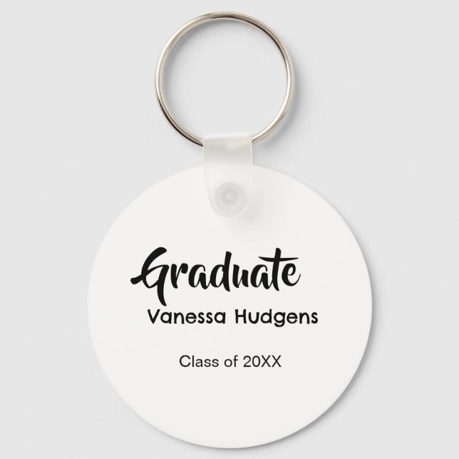 Graduate congratulations name date year class univ key ring (Front)