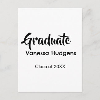 Graduate congratulations name date year class univ postcard