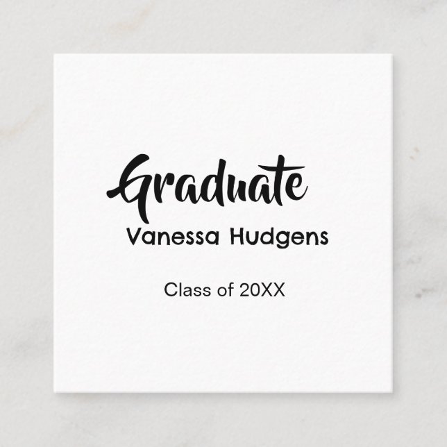 Graduate congratulations name date year class univ square business card (Front)