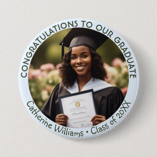 Graduate Congratulations Photo Graduation Keepsake 7.5 Cm Round Badge
