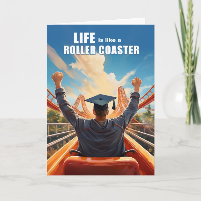 Graduate Congratulations Rollercoaster Funny Theme Card (Front)