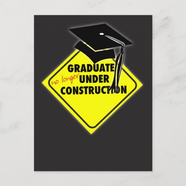 Graduate Construction Hat Postcard (Front)