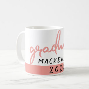 Graduate Coral Script Hand-Lettering with Year Coffee Mug