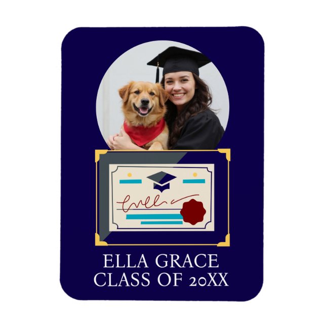 Graduate Custom Photo Graduation Frame Magnet (Vertical)