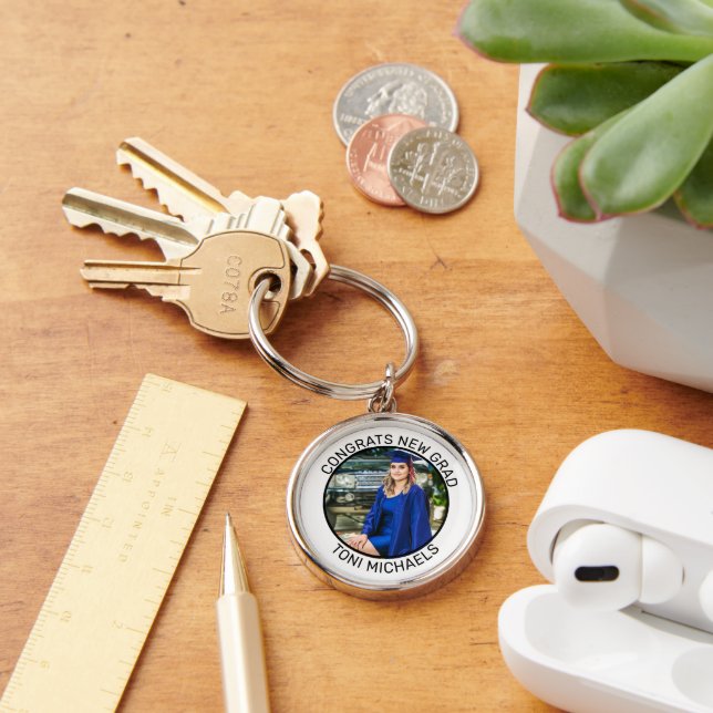 Graduate | Custom Photo Personalised Graduation  Key Ring (Desk)
