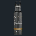 Graduate Custom School name Confetti Gold black 710 Ml Water Bottle<br><div class="desc">Product Description: "Toast to the achievements of the Class of 2026 with our 'Graduate Custom School Name Confetti Gold Black Stainless Steel Water Bottle'. This sleek and stylish water bottle is more than a practical accessory; it's a symbol of accomplishment and a treasured keepsake to commemorate this significant milestone. Personalisation...</div>