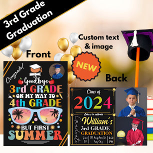 Graduate Custom Text & Image 3rd Grade Graduation Announcement Postcard