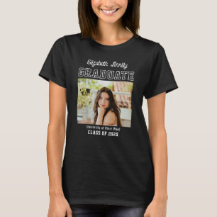Graduate Custom Year Photo Red College T-Shirt