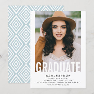 Graduate Cutout Photo Graduation Party Invitation