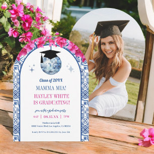 Graduate Dancing Queen Disco Graduation Party Invitation
