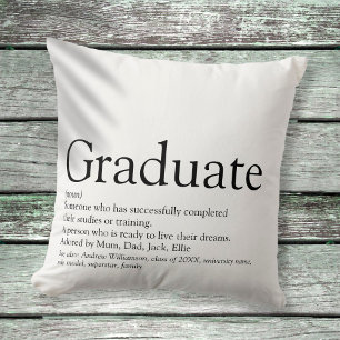 Graduate Definition Black and White Modern Fun Cushion
