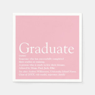 Graduate Definition Girly Pink Modern Napkin