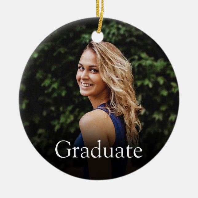 Graduate Definition Girly Pink Photo Ceramic Ornament (Front)