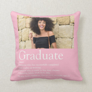 Graduate Definition Girly Pink Photo Cushion