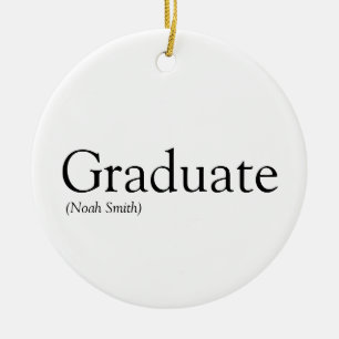 Graduate Definition Modern Black And White Ceramic Ornament