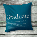Graduate Definition Modern Blue Typography Cushion<br><div class="desc">Personalise for your graduate to create a unique gift. A perfect way to show them how amazing they are every day. Designed by Thisisnotme©</div>