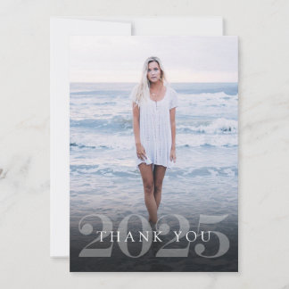 Graduate Elegance Flat Thank You Card