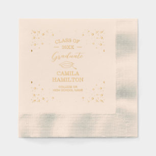 Graduate Elegant Gold Confetti Foil Napkins
