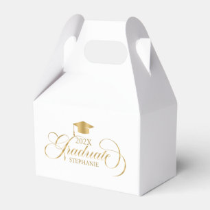 Graduate Elegant Gold Script Typography Favour Box