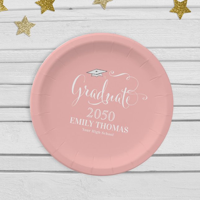 Graduate Elegant Trendy Modern Simple Class Of Paper Plate (Creator Uploaded)