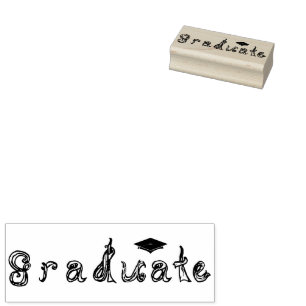 Graduate Fabric Font Letters Rubber Stamp