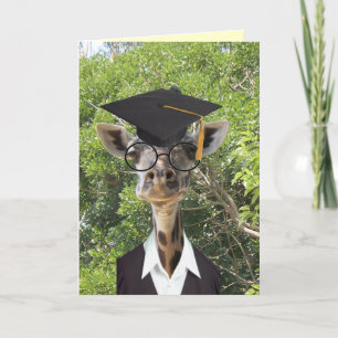 Graduate Giraffe Gold Tassel Card