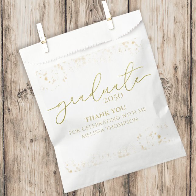 Graduate Gold Grad Calligraphy Script Thank You Favour Bag (Creator Uploaded)