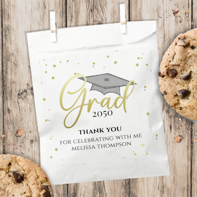 Graduate Gold Grad Calligraphy Simple Thank You Favour Bag (Creator Uploaded)