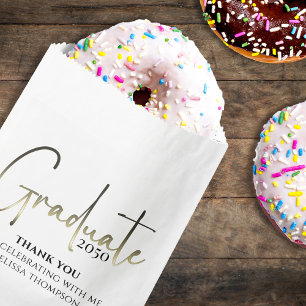 Graduate Gold Grad Minimalist Simple Thank You  Favour Bag