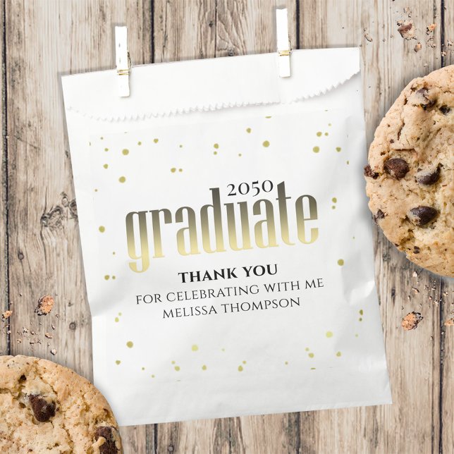 Graduate Gold Grad Minimalist Simple Thank You Favour Bag (Creator Uploaded)