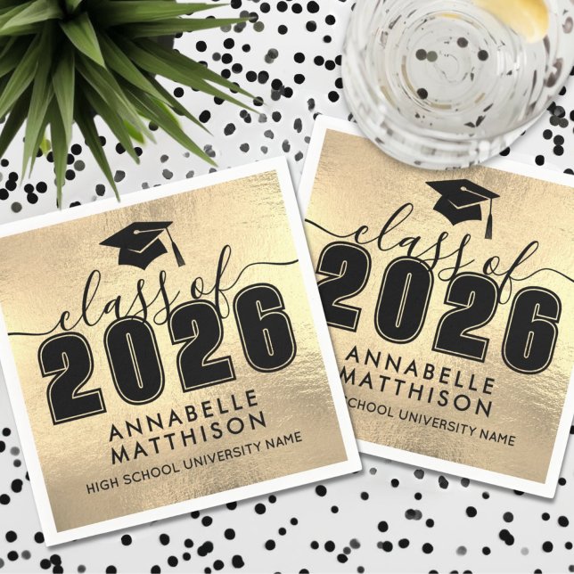 Graduate Gold Graduation Napkin (Graduate Gold Graduation Napkins)